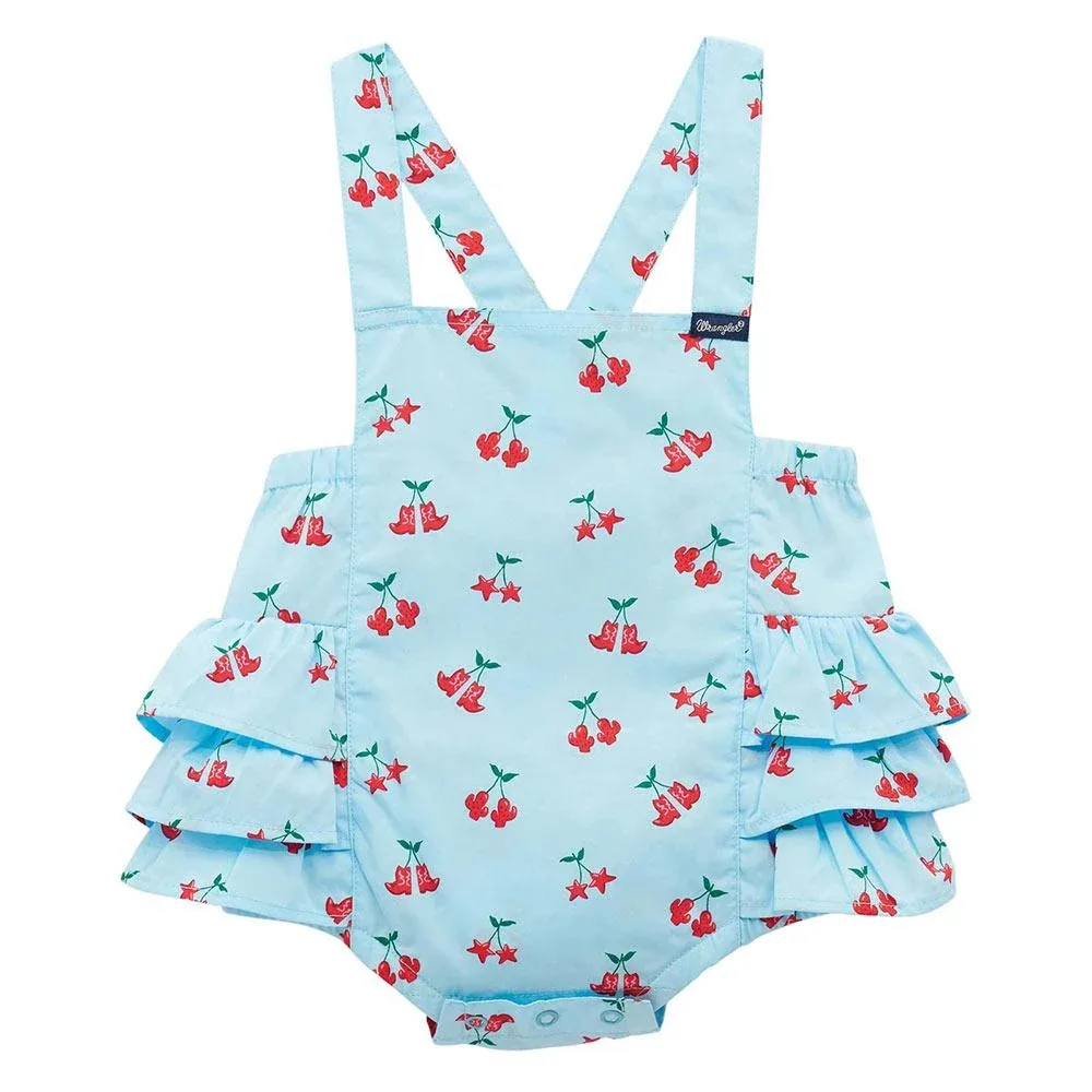 Wrangler Baby Girl's Blue Cherry Onesie
