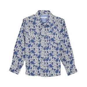 Wrangler Boy's 20X Advanced Comfort Blue Paisley Shirt