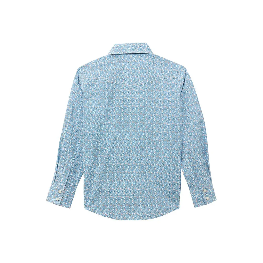 Wrangler Boy's 20X Blue Multi Print Shirt - Image 2