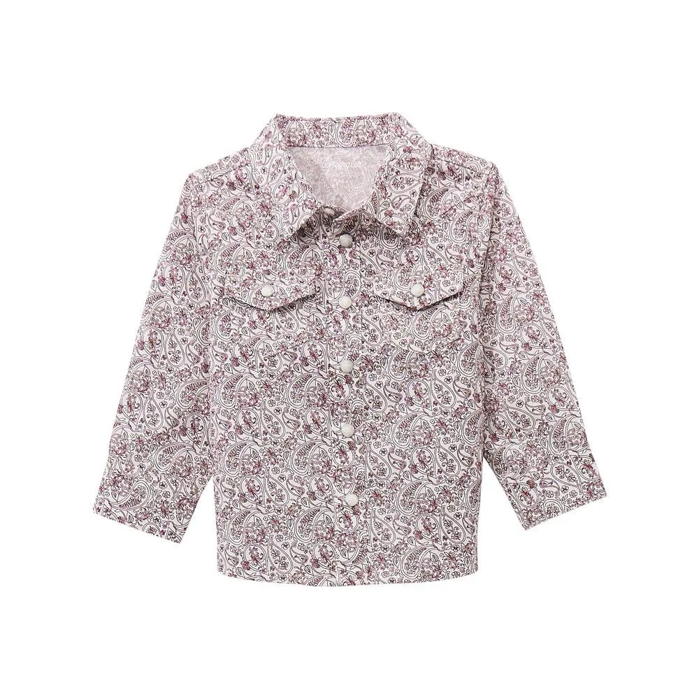 Wrangler Boys Baby Classic Burgundy Print Shirt