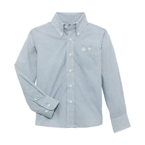 Wrangler Boy's Blue Long Sleeve Shirt