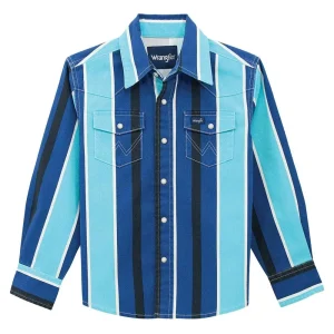 Wrangler Boy's Blue Multi Striped Shirt