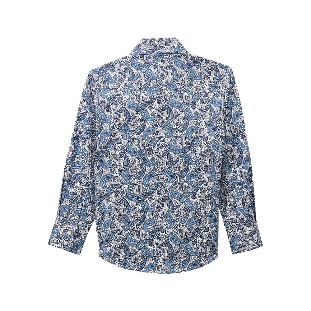 Wrangler Boy's Blue Paisley Shirt - Image 2