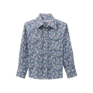 Wrangler Boy's Blue Paisley Shirt