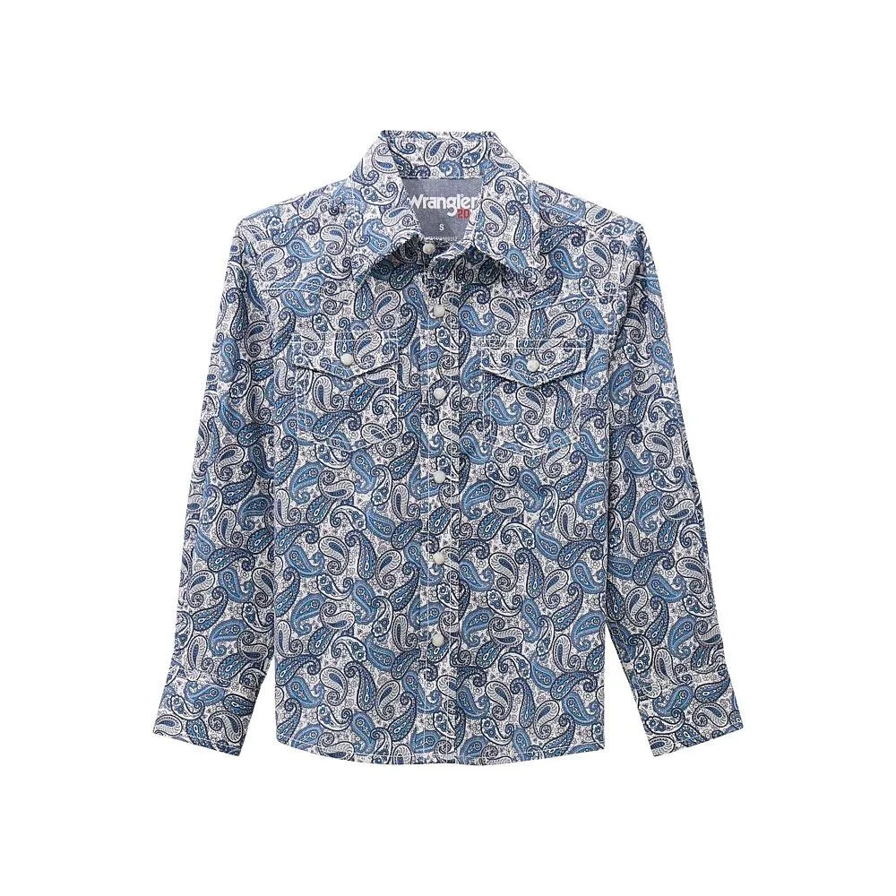 Wrangler Boy's Blue Paisley Shirt
