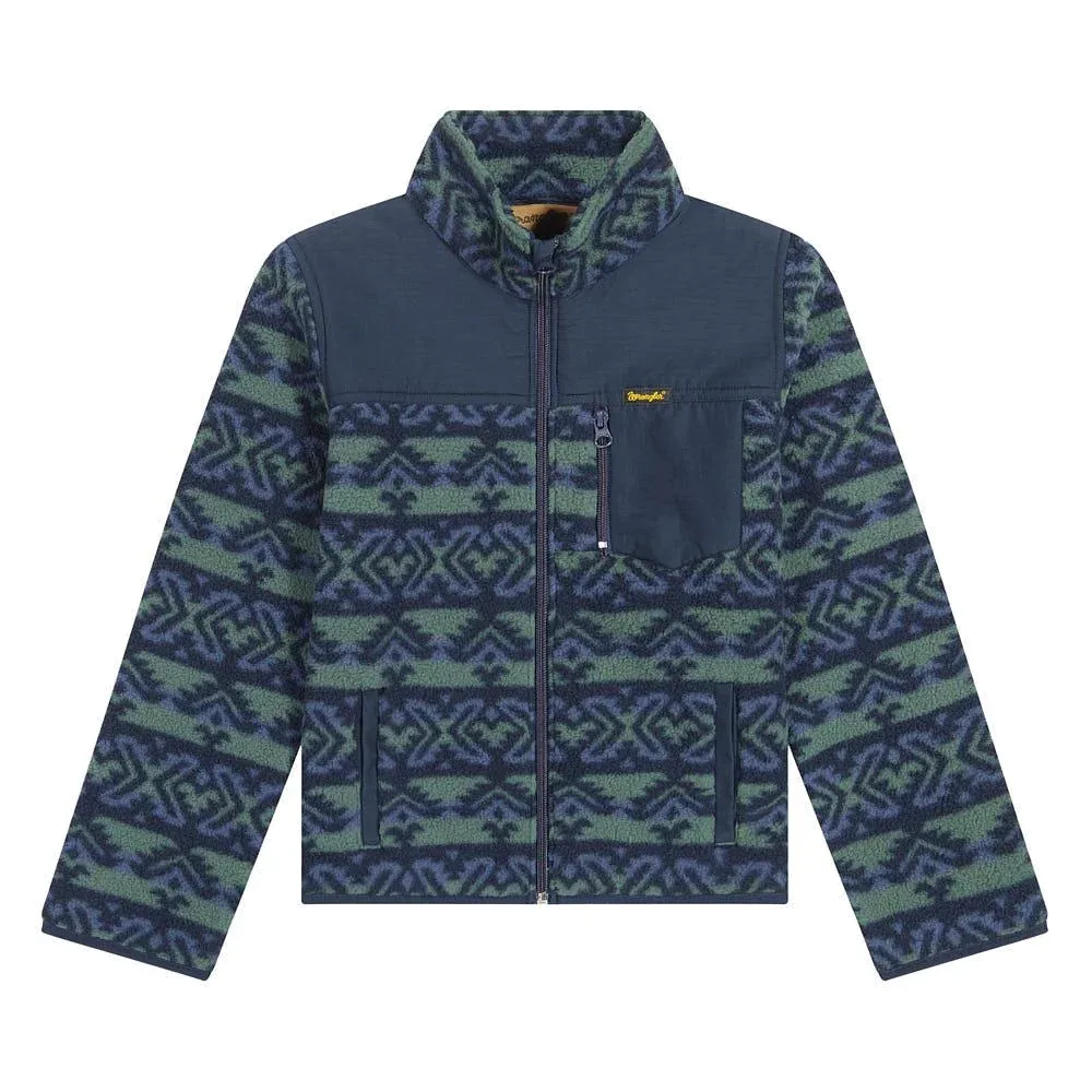 Wrangler Boy's Hay Away Dark Forest Sherpa Zip Up