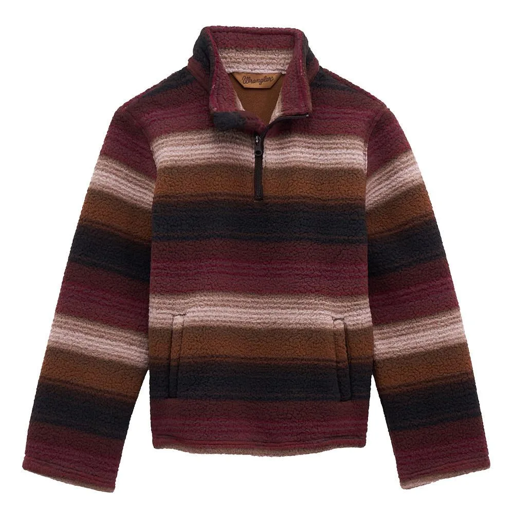 Wrangler Boy's Hay Away Sherpa Aztec Port 1/4 Zip Up