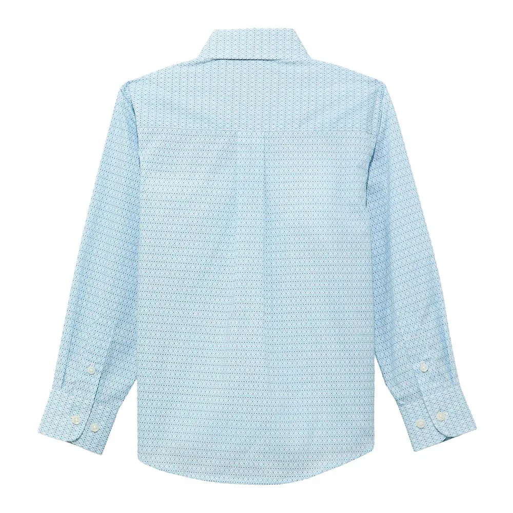 Wrangler Boy's Long Sleeve Blue Button Shirt - Image 2