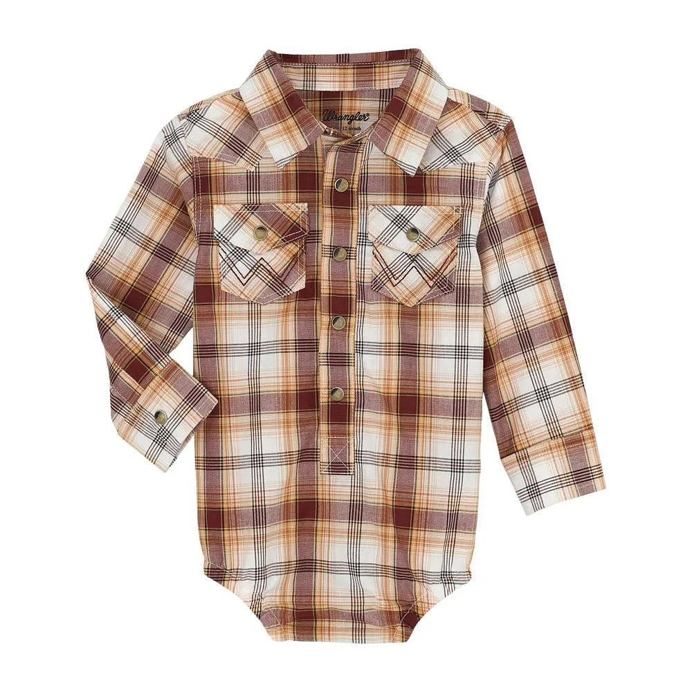 Wrangler Boys Maroon Long Sleeve Onesie