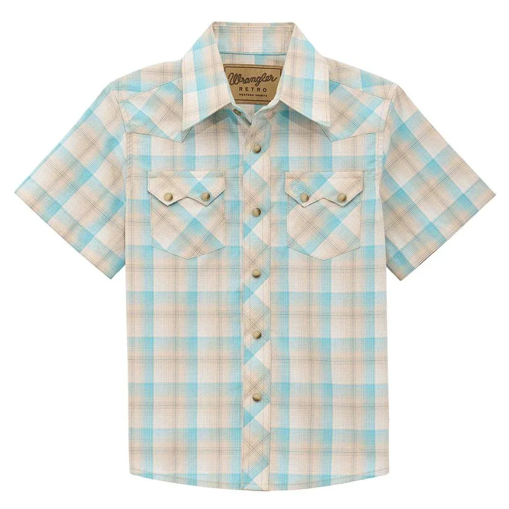 Wrangler Boy's Retro Tan Short Sleeve Shirt