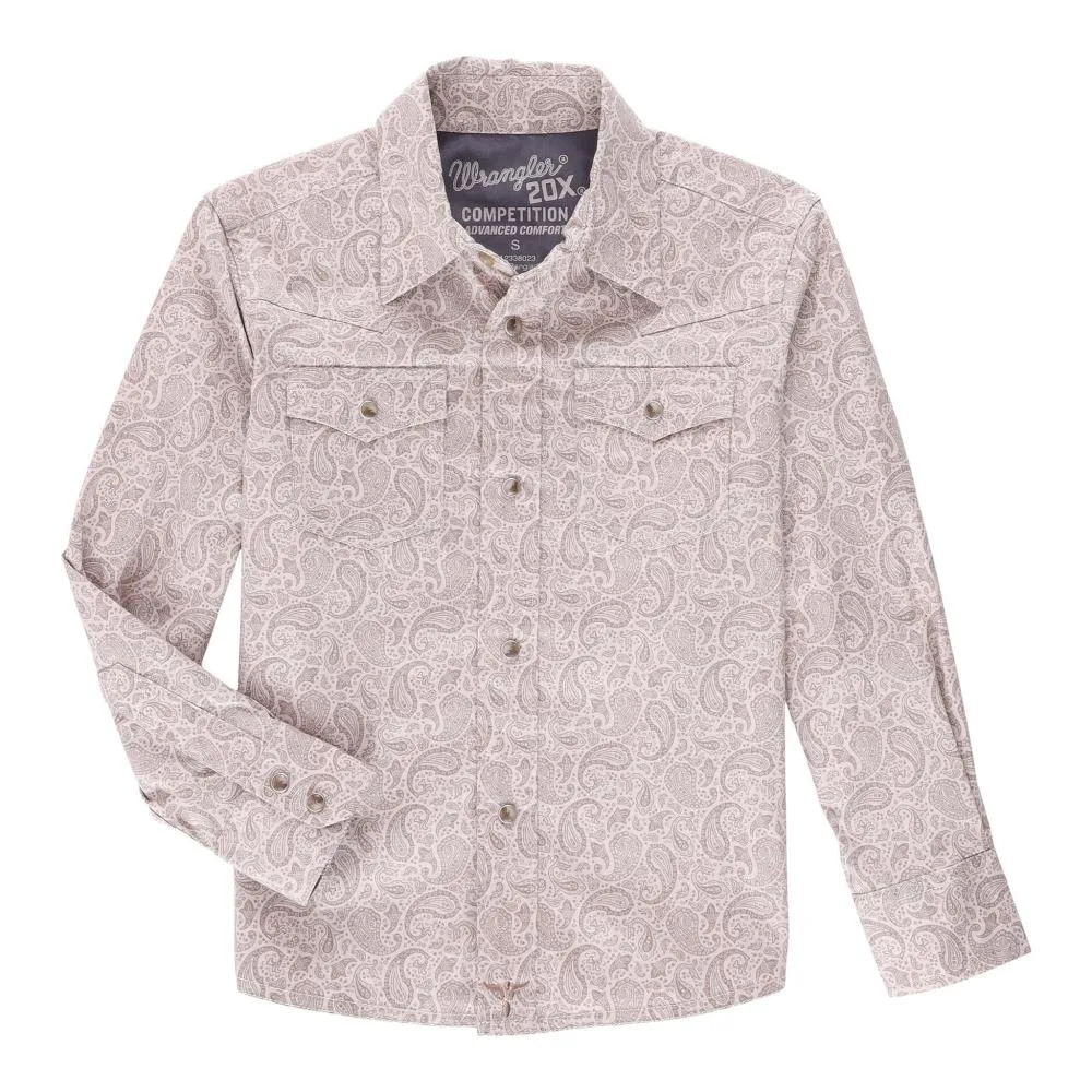 Wrangler Boy's Tan Paisley 20X Shirt