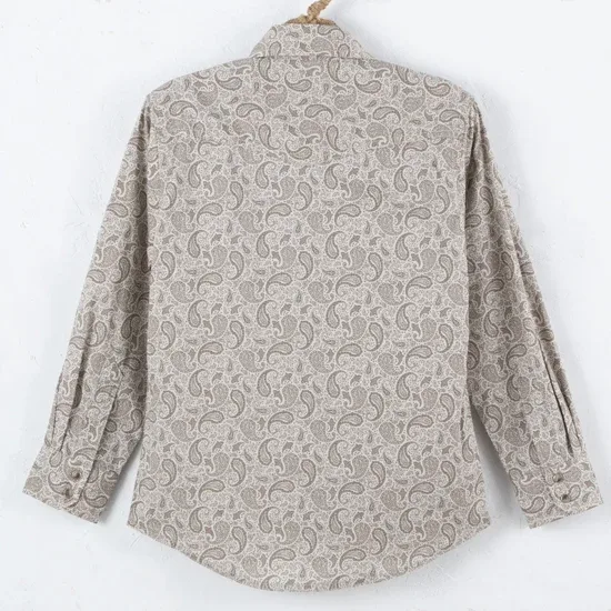 Wrangler Boy's Tan Paisley 20X Shirt - Image 2