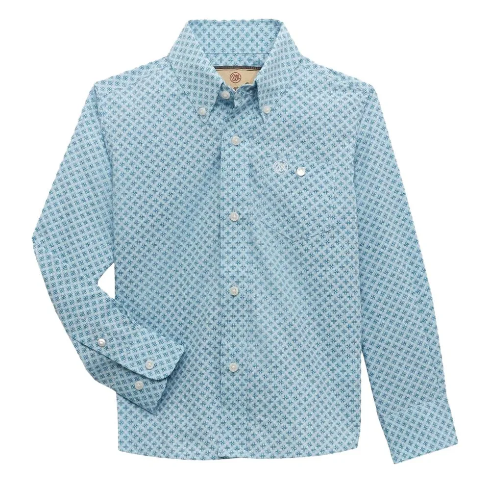 Wrangler Boys Turquoise Print Shirt