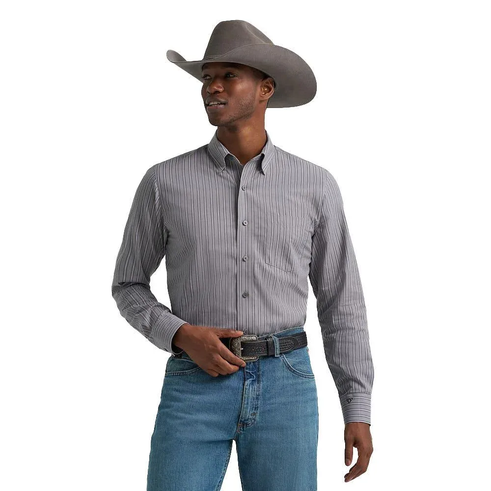 Wrangler Cody Johnson Grey & Purple Stripe Shirt
