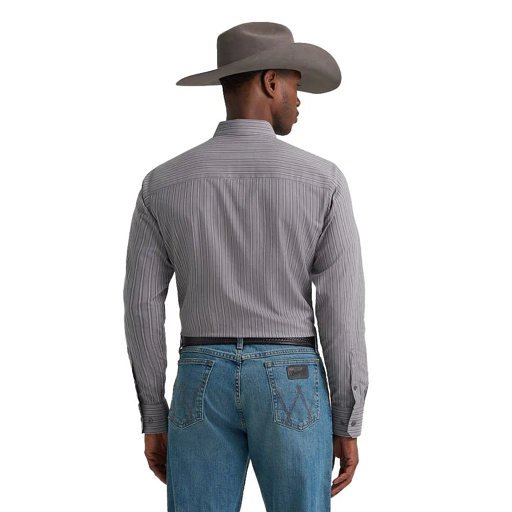 Wrangler Cody Johnson Grey & Purple Stripe Shirt - Image 2
