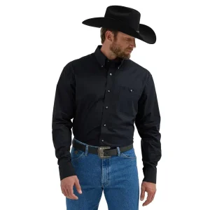 Wrangler George Strait Solid Black Button Down Shirt