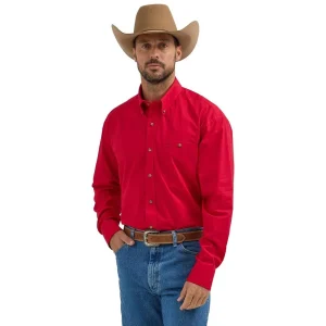 Wrangler George Strait Solid Red Button Down