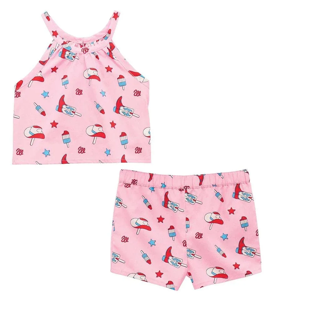 Wrangler Girl's Pink Summer Short Set