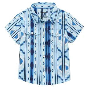 Wrangler Infant Boy's Blue Aztec Snap Shirt