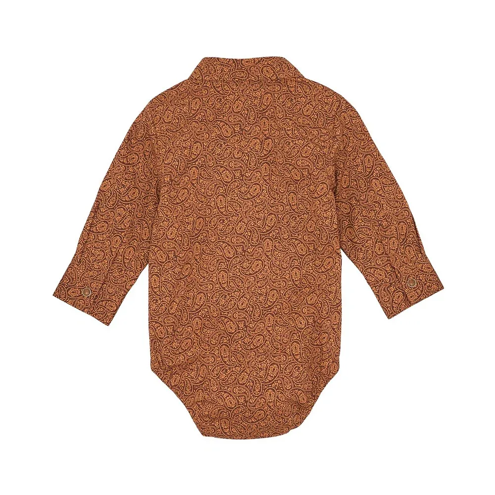Wrangler Infant Rustic Brown Snap Onesie - Image 2