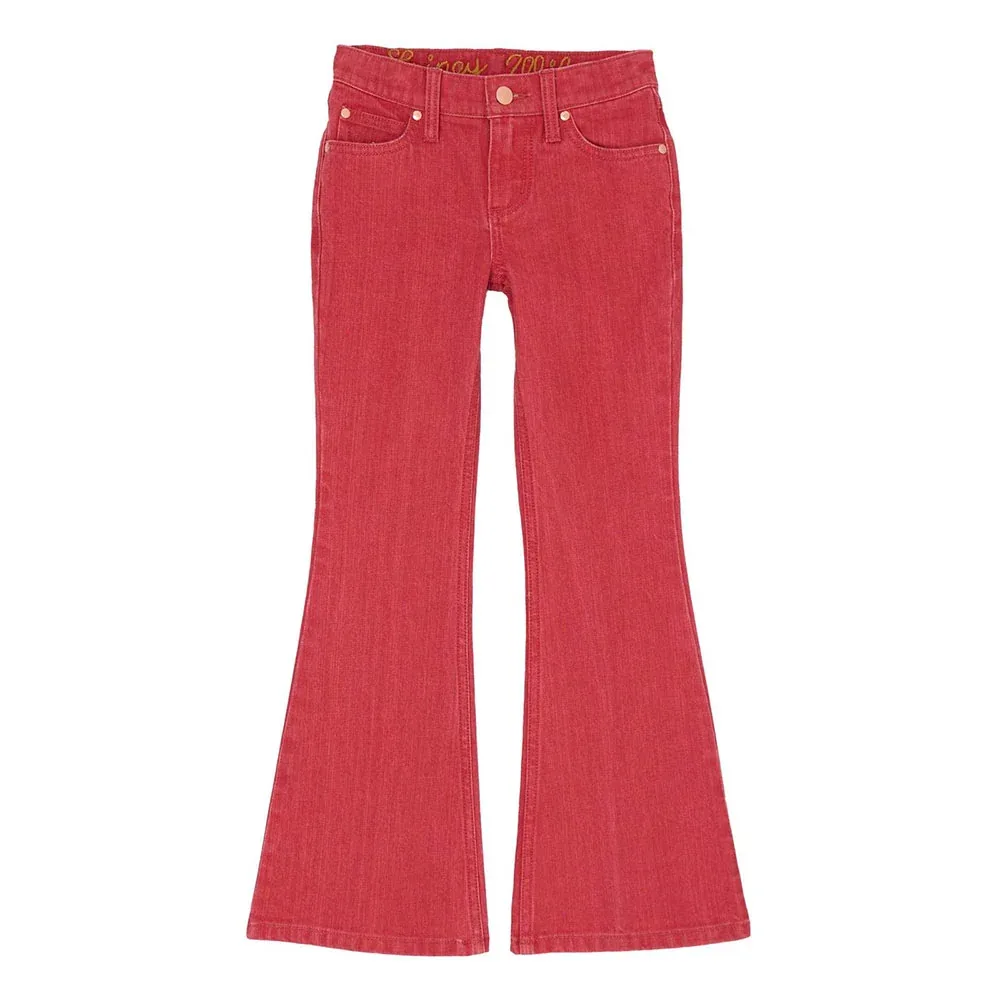 Wrangler Lainey Wilson Girl's Red Flare Jeans - Image 2