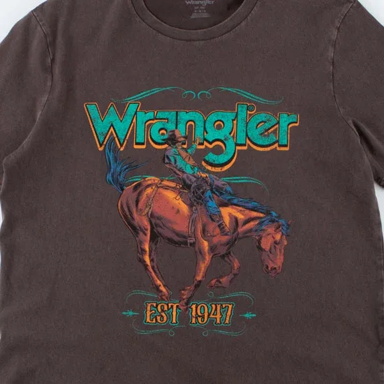 Wrangler Mens Black Coffee Graphic Logo Tee - Image 2