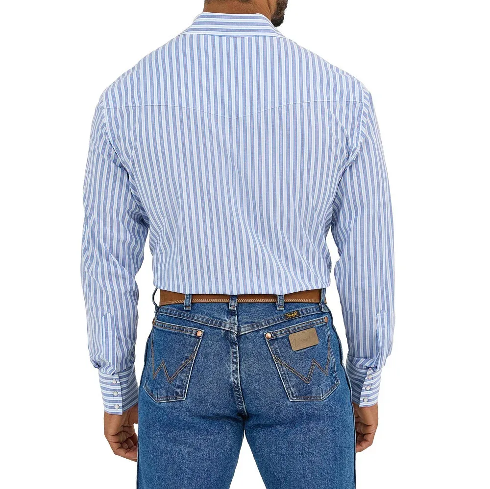 Wrangler Mens Blue/Red Wrinkle Resist Shirt - Image 2