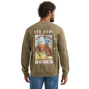 Wrangler Men's Burnt Olive Yee Haw Pullover