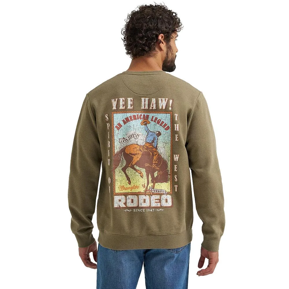 Wrangler Men's Burnt Olive Yee Haw Pullover