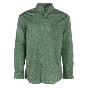 Wrangler Mens Classic Green Paisley Long Sleeve Shirt