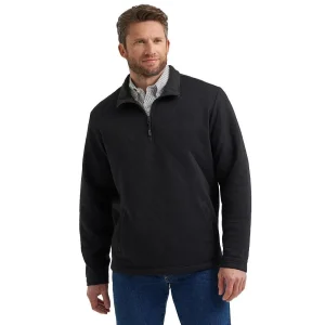 Wrangler Men's George Strait Black 1/4 Zip Pullover