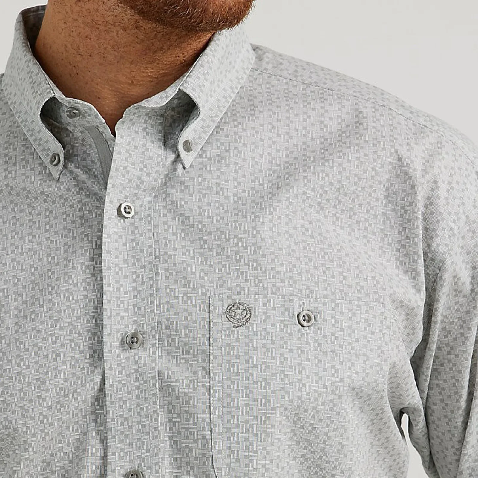 Wrangler Mens George Strait Grey Printed Shirt - Image 2