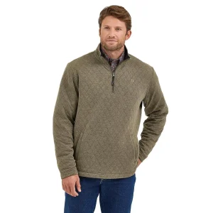 Wrangler Men's George Strait Olive 1/4 Zip Pullover
