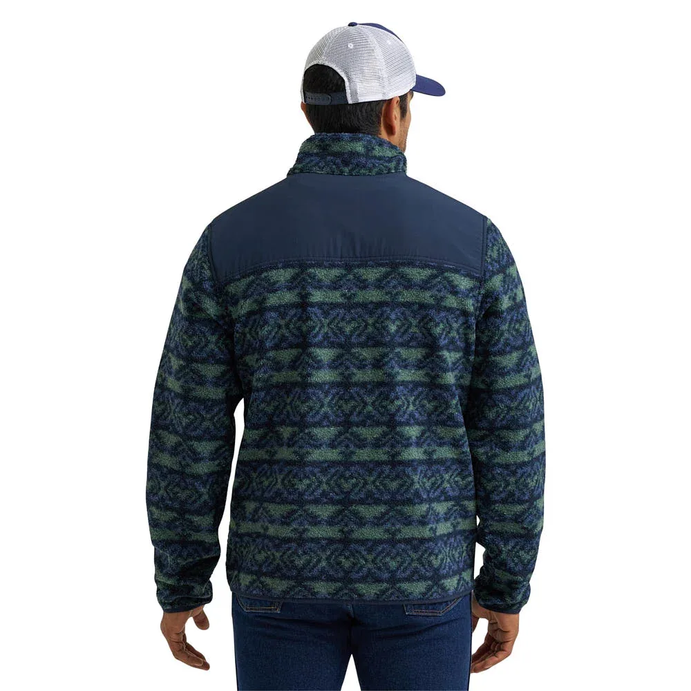 Wrangler Men's Hay Away Sherpa Dark Forest Print Pullover - Image 2