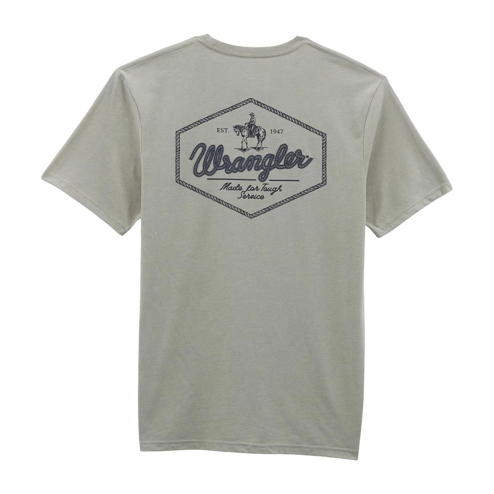 Wrangler Mens Limestone Puff Ink Logo Tee - Image 2