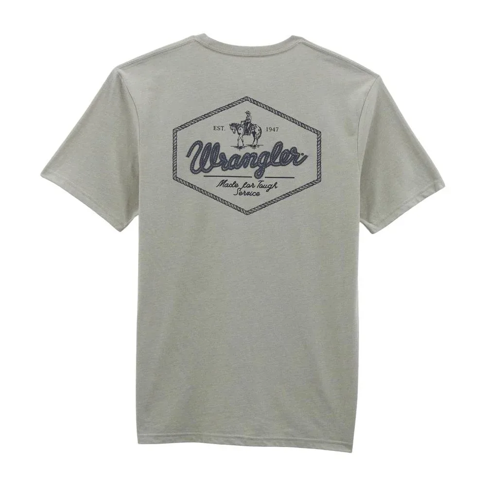 Wrangler Mens Limestone Puff Ink Logo Tee