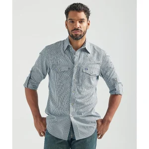 Wrangler Mens Plaid Long Sleeve Shirt