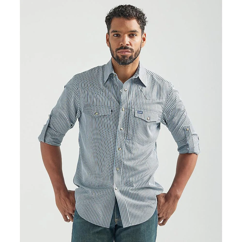 Wrangler Mens Plaid Long Sleeve Shirt