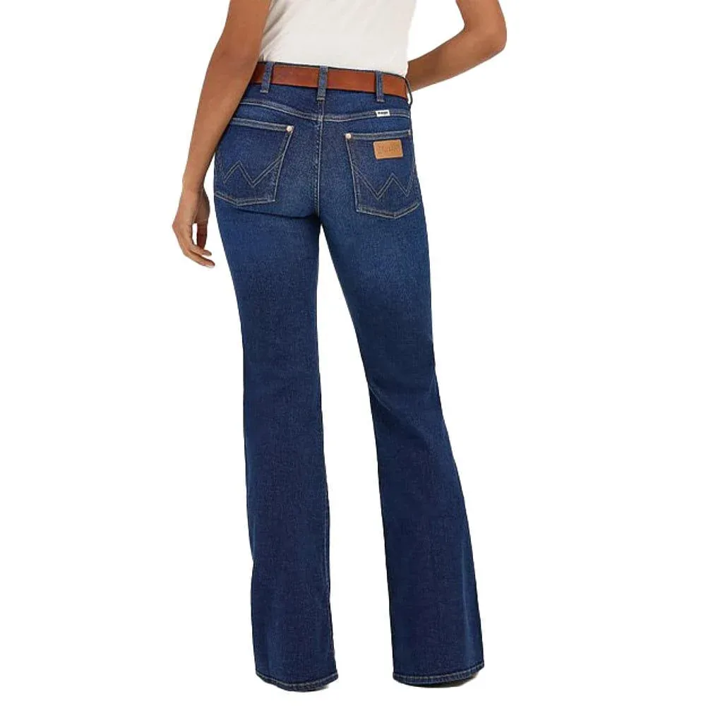 Wrangler Modern Womens Weathered Rinse Flare Jean