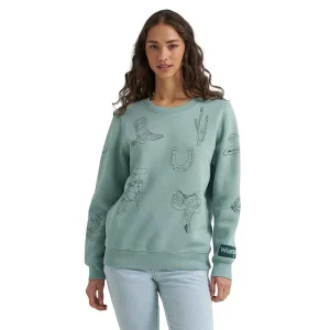 Wrangler Women's Blue Western Motif Sweatshirt