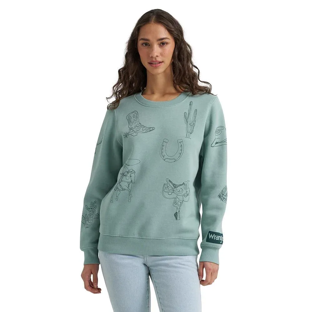 Wrangler Women's Blue Western Motif Sweatshirt