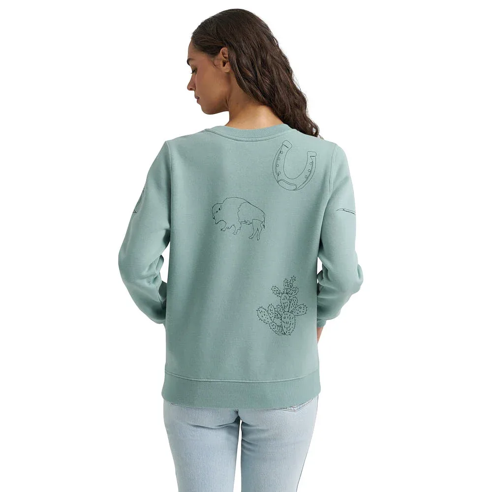 Wrangler Women's Blue Western Motif Sweatshirt - Image 2
