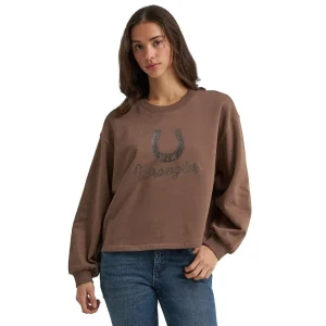 Wrangler Women's Coffee Shimmer Horseshoe Sweatshirt