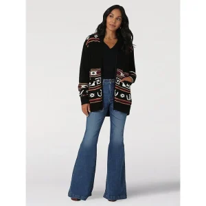 Wrangler Womens Cowboy Full Zip Black Beauty Cardigan