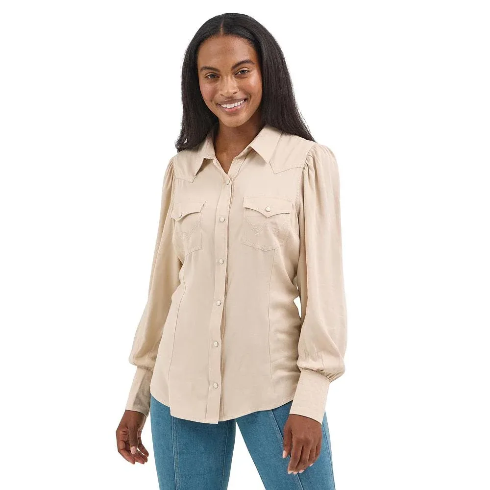 Wrangler Women's Cream Poet Sleeve Top
