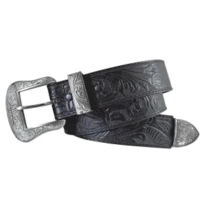 Wrangler Women's Floral Embossed Leather Belt