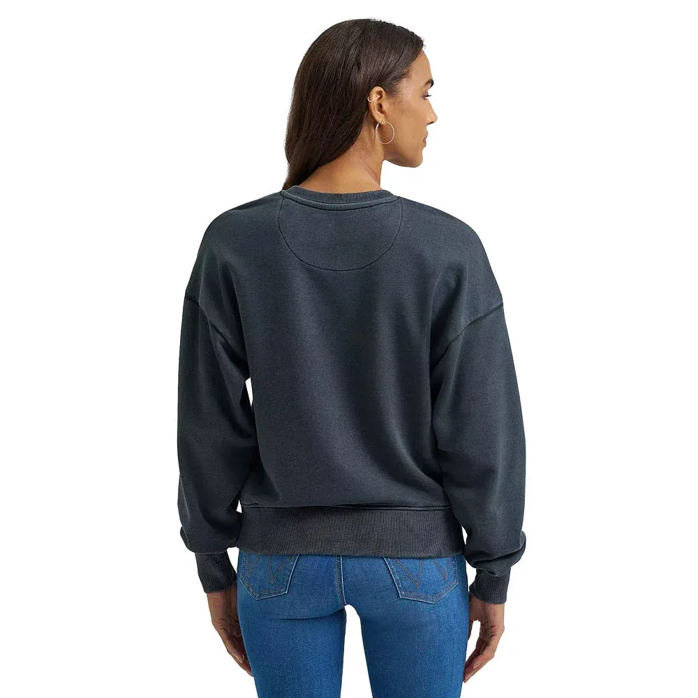 Wrangler Women's Jet Black Get The Horns Cropped Sweatshirt - Image 2