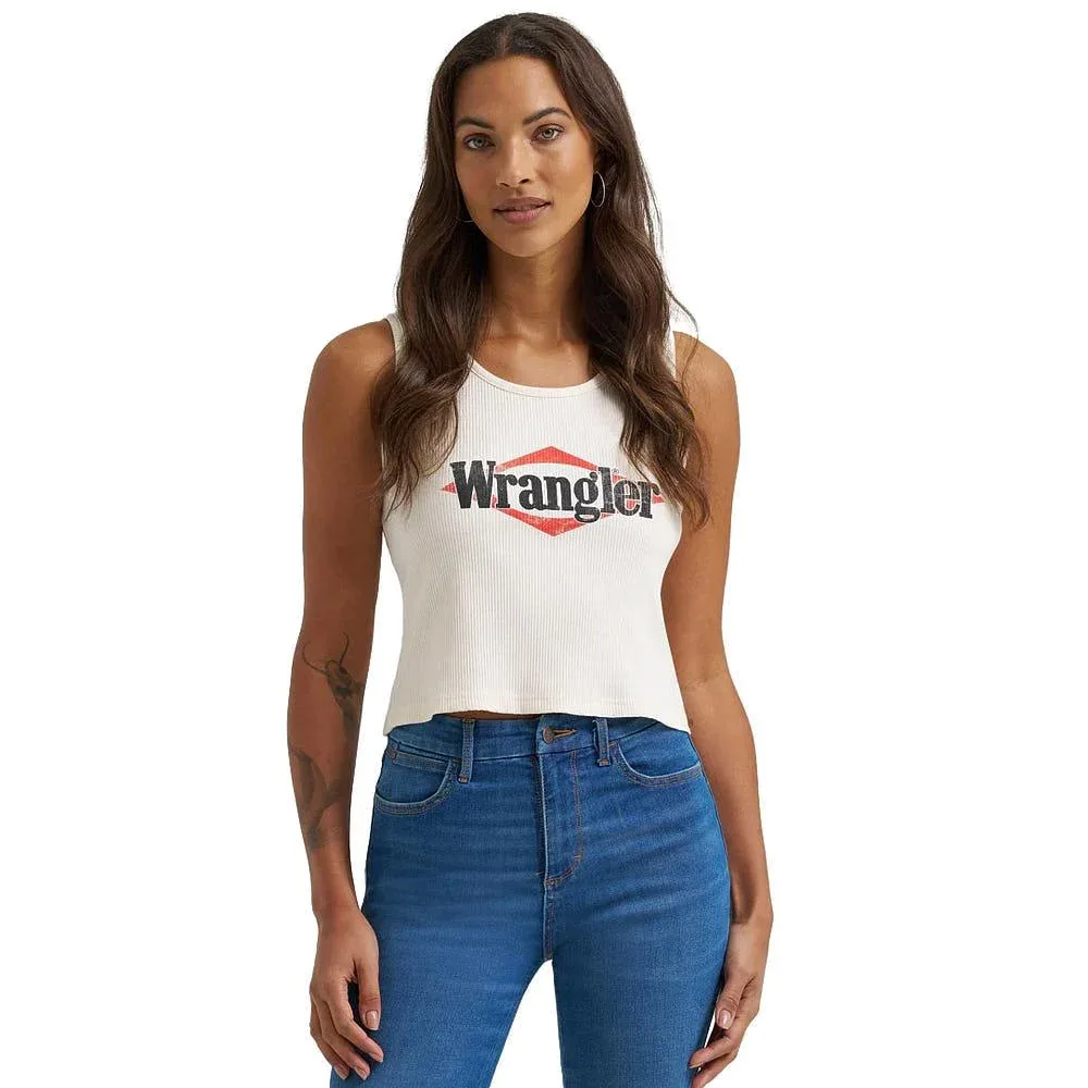 Wrangler Women's Logo Whisper White Tank