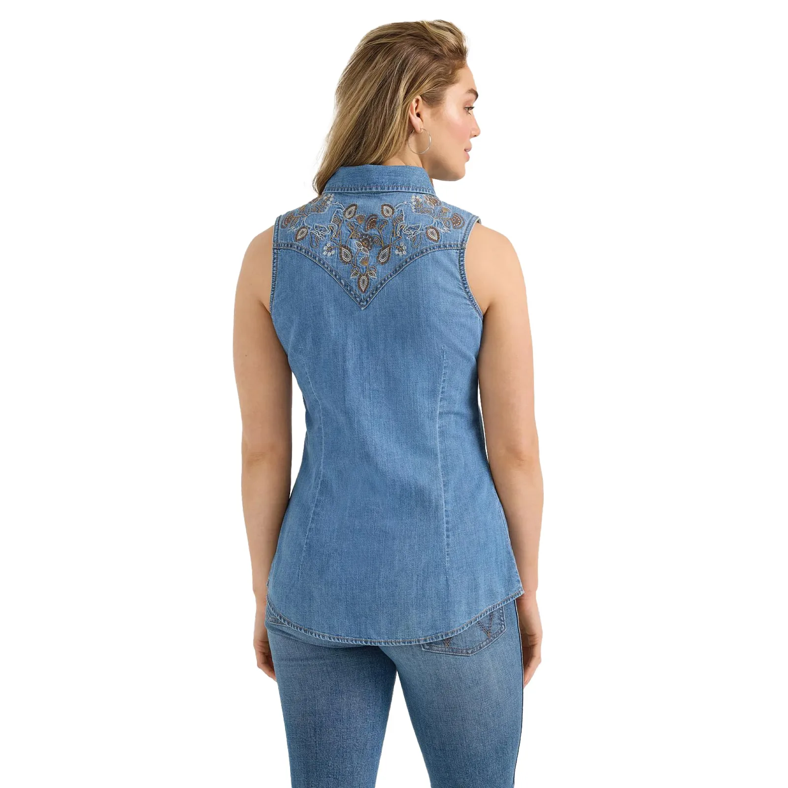 Wrangler Womens Mid Wash Western Shirt - Image 2