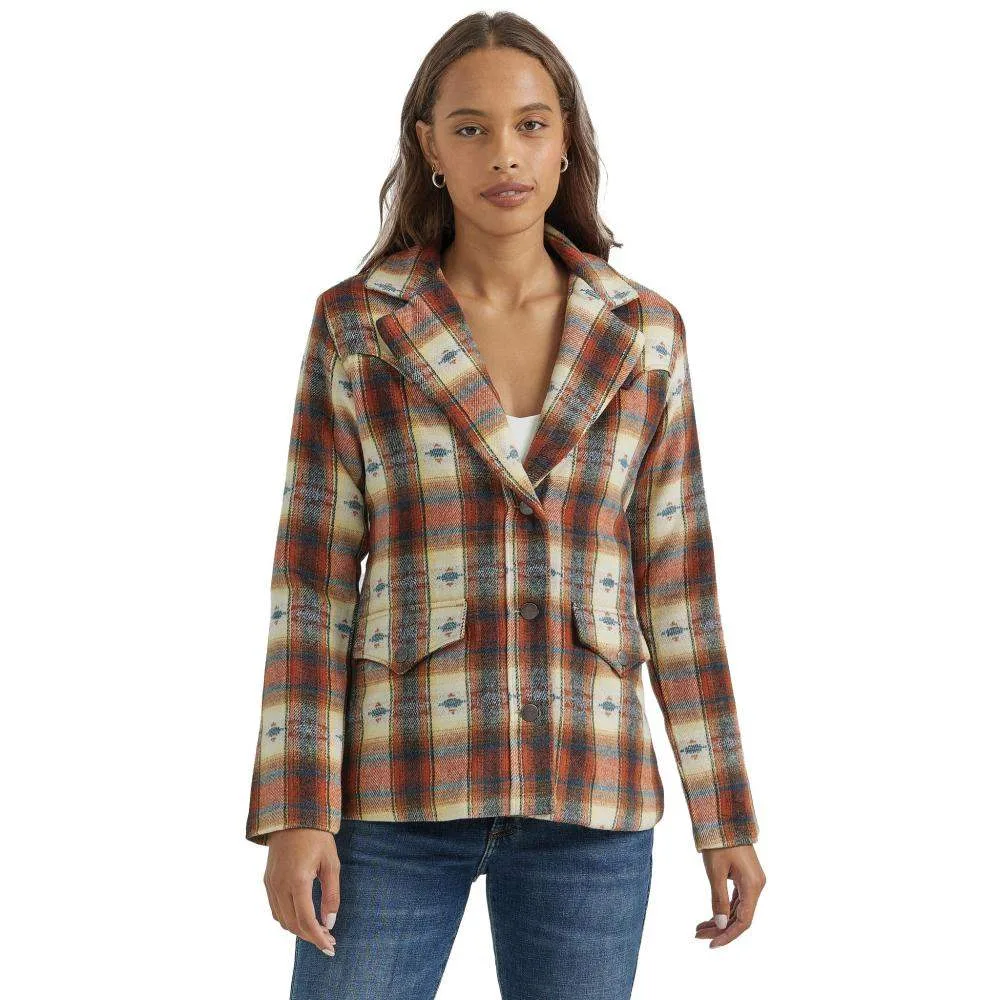 Wrangler Women's Red Plaid Blazer